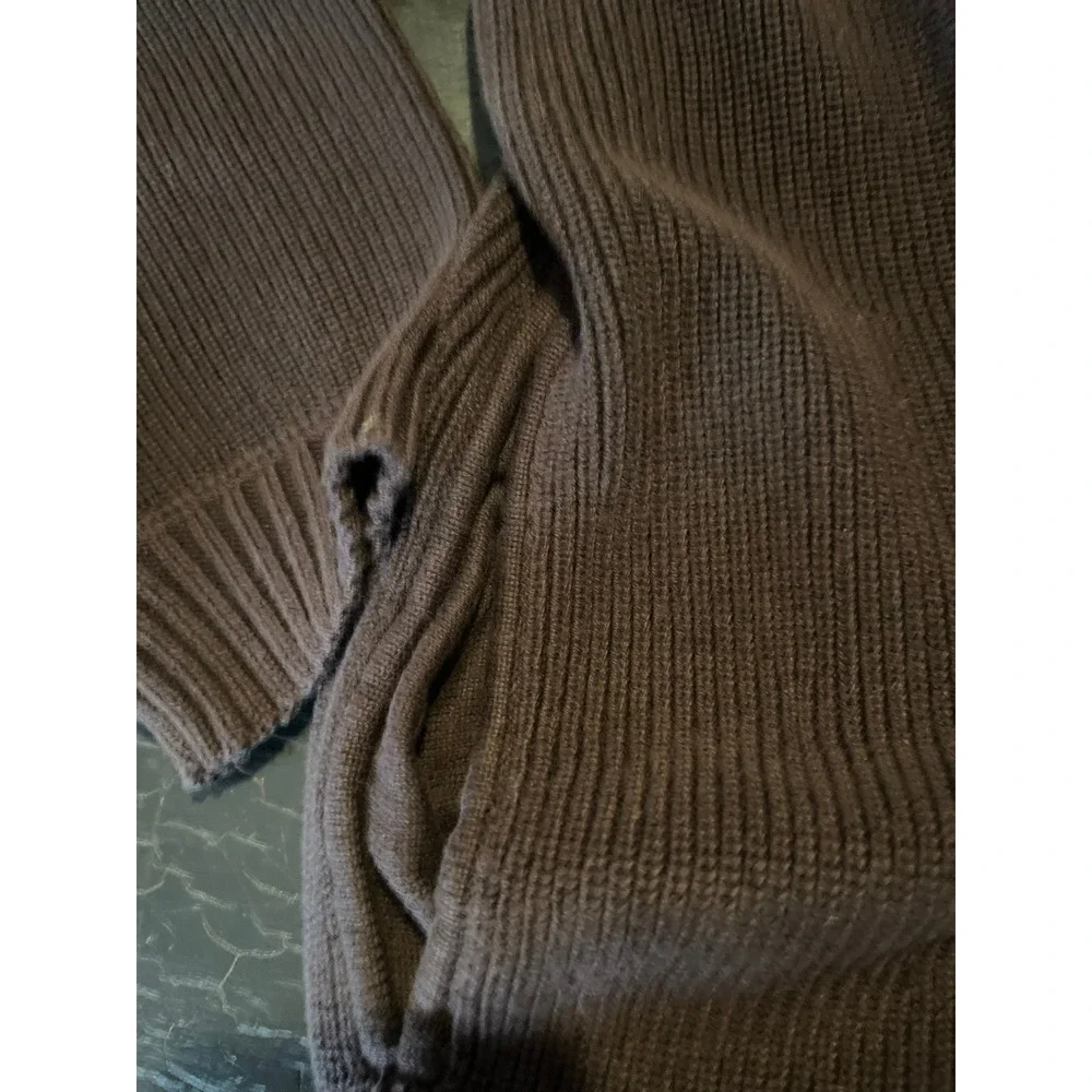 Eddie Bauer Men's Brown Full Zip Ribbed Cotton‎ Sweater XL